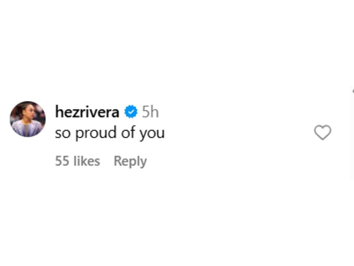 Rivera's comment on Instagram